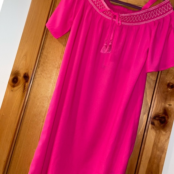 Caribbean Joe Off the shoulder tie neck dress Navy Blue Beach Size L - Picture 5 of 8